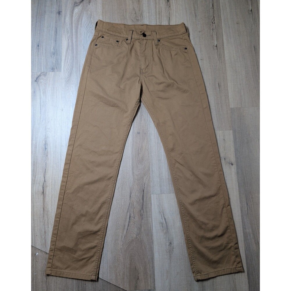 Levi's 505 Size 30X31 Khaki Straight Leg Jeans Stretch Regular Fit Dark Tan